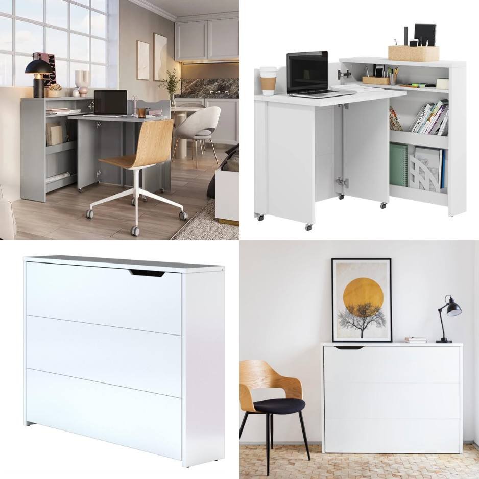 gain de place , bureau escamotable petit espace