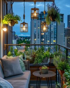 aménagement petit balcon luminaire