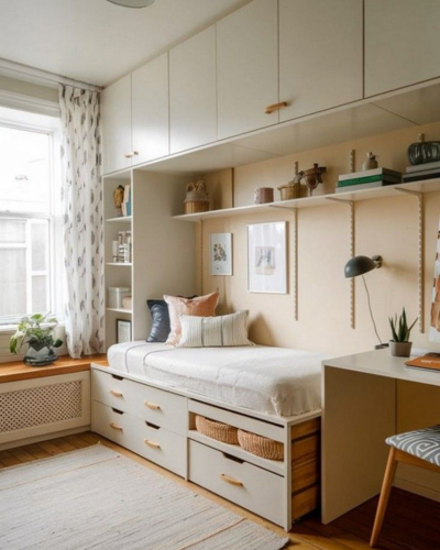 chambre d'ado avec rangements