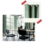 rideau velours vert tilleul