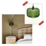 suspension luminaire en verre vert