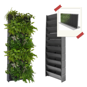 structure mur végétal avec pot