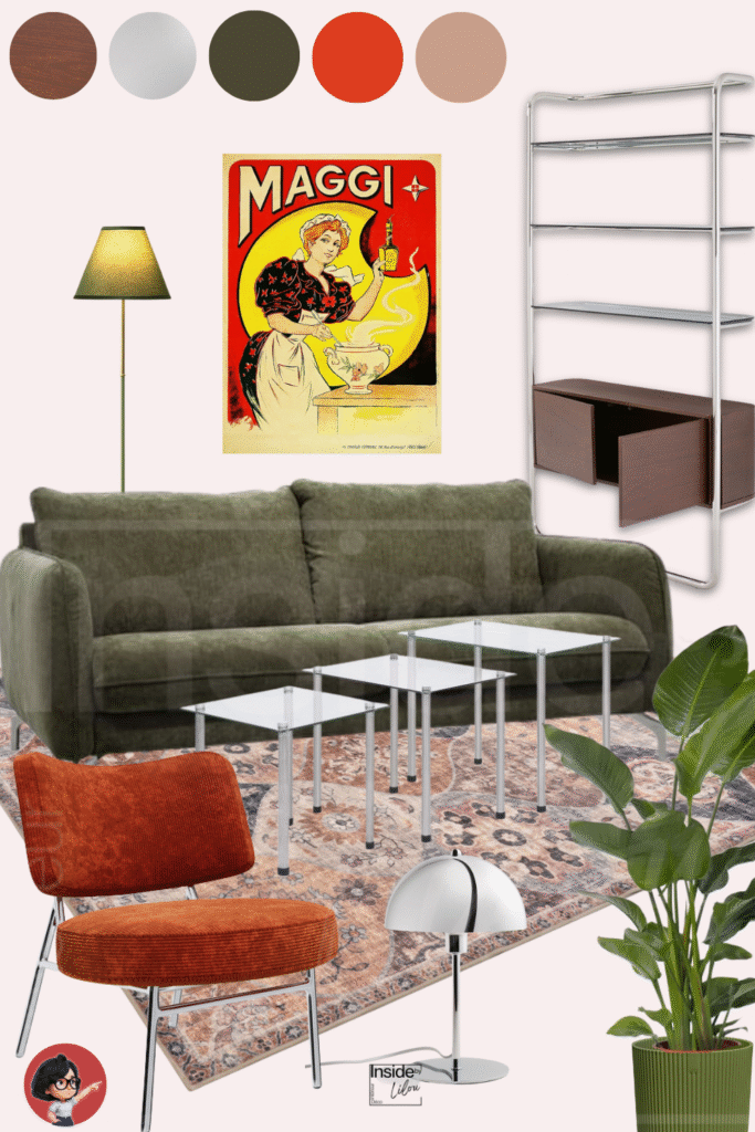 Moodboard salon mid century 2